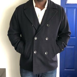 Like new Claiborne Mens Wool Blend Peacoat